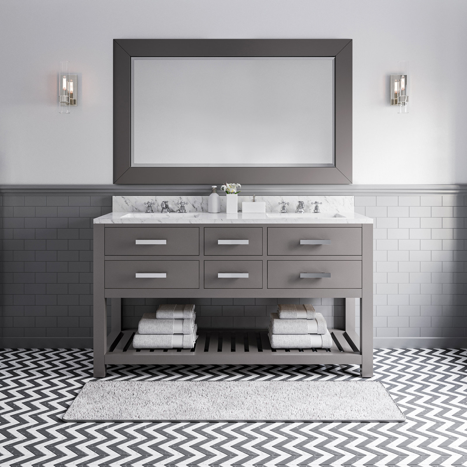 Cronin 60'' Double Bathroom Vanity, Cashmere Gray