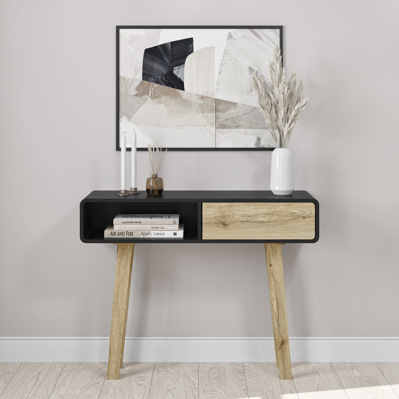 Console Corrigan Studio® Aliyus 40W en Uv noir et chêne brun sable, Noir / chêne brun sable