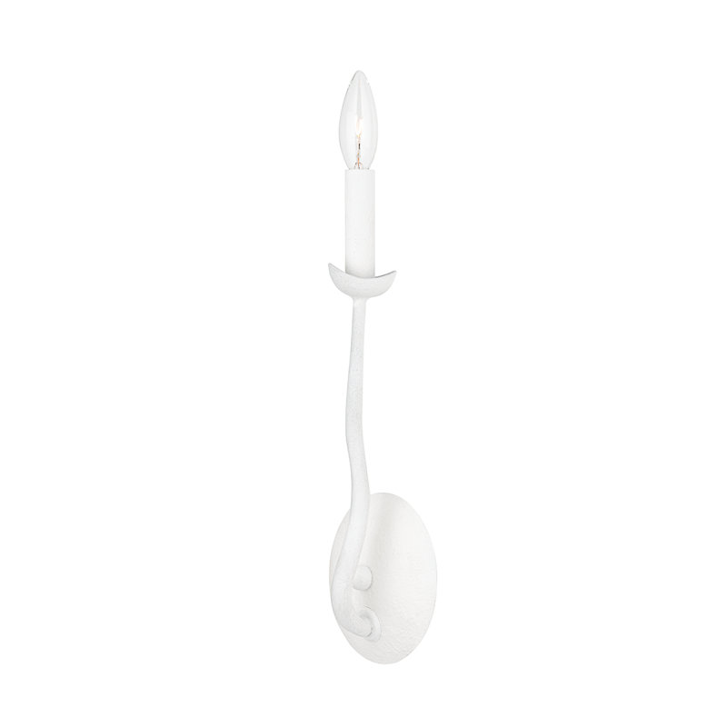 1 - Light Candle Wall Light, Gesso White