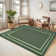 Geometric Living Room Rugs, Washable Bordered Print Soft Bedroom Carpet, Ultra Thin Stain Resistant Under Table Carpet for Dining Room, Low Pile Floor Cover for Home Office