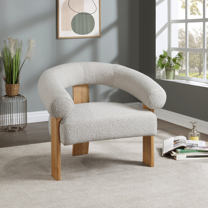 Winston 35.5'' Wide, Cream Boucle Fabric