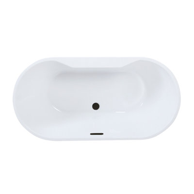 Kingston Brass Aqua Eden 55-Inch Acrylic Oval Double Ended Freestanding Tub With Drain