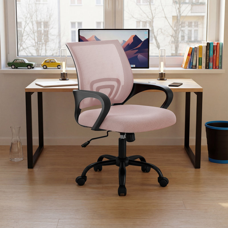 Adjustable Office Chair with 360°Rotation, Height and Tilt Control,Pink, Pink