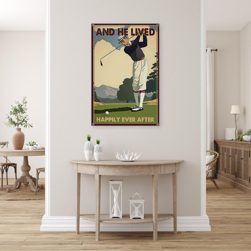 Golfeur «Happily Ever After», impression sur toile, H 14 po x l 11 po x P 1,25 po