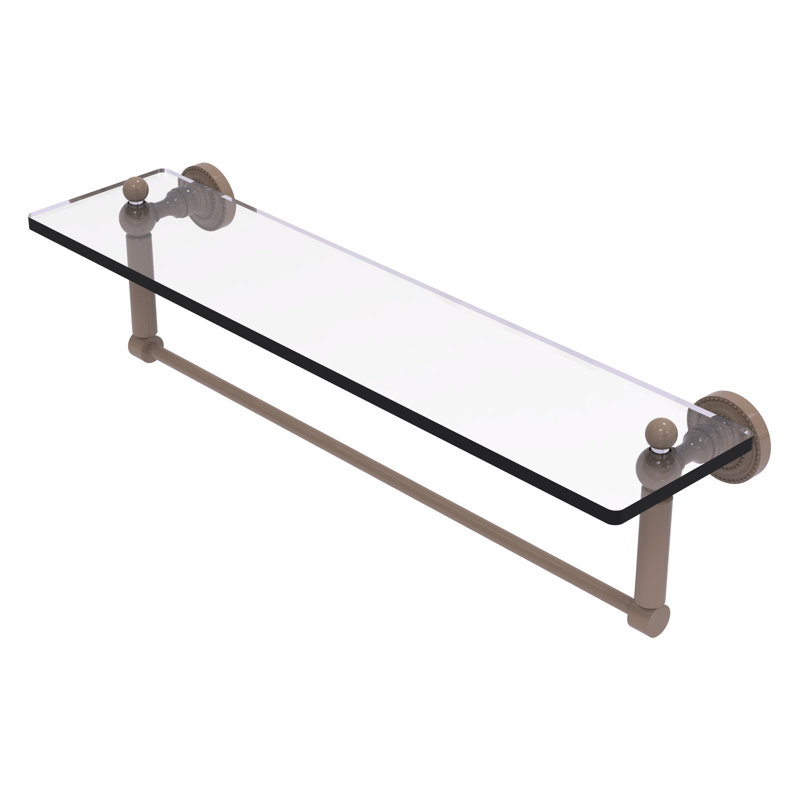 Dottingham Floating Shelf with Towel Bar, 5" H x 22" W x 5" D, Shaded Beige