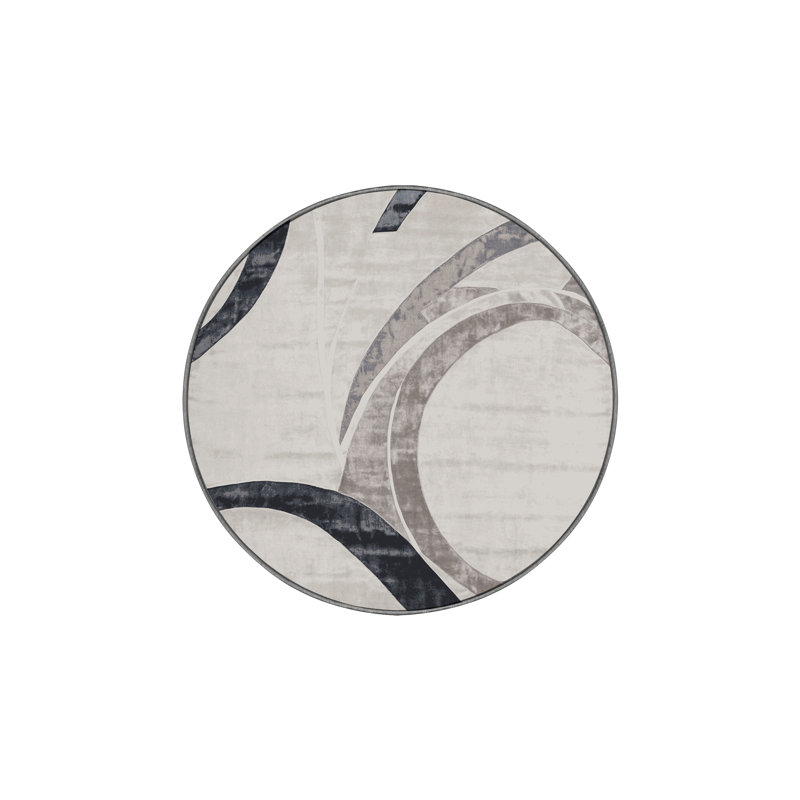 Tapis gris lavable à la machine, Rond 4 pi