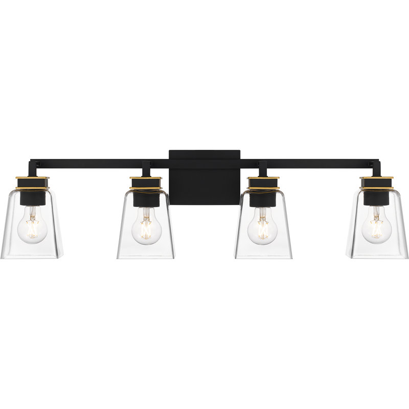 Adakras 4-Light Matte Black Bath Light, 4