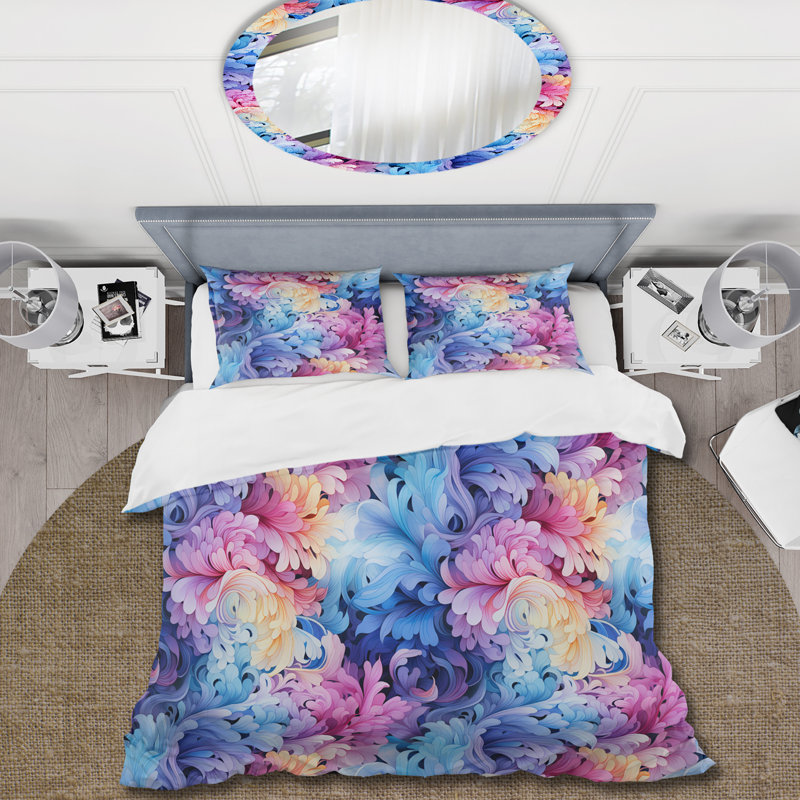 Ensemble de housse de couette Watercolor Charm Paisley, Housse de couette pour très grand lit et 2 très