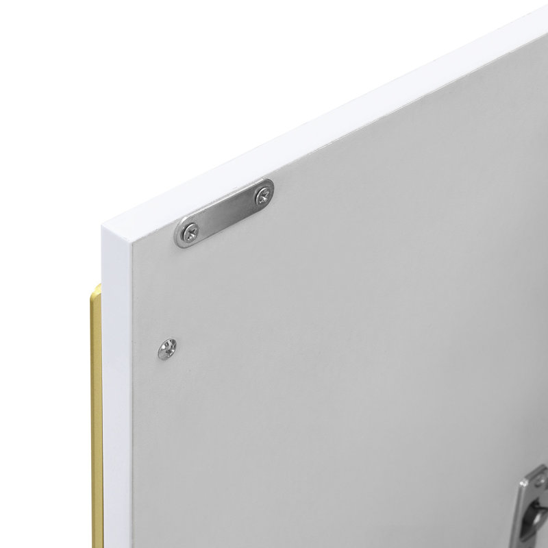 Meuble télé 66,9 po avec tiroirs ultrabrillants, Blanc
