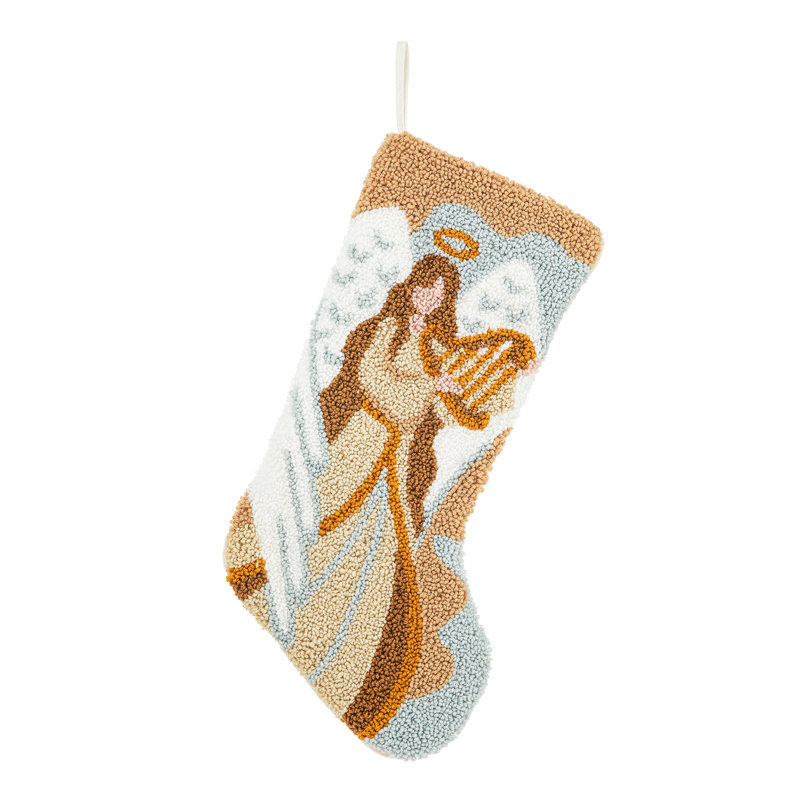 20"L Hooked Angel Christmas Stocking