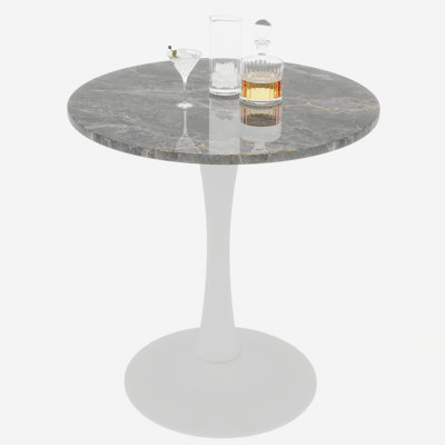 27.6-Inch White Coffee Table, Mid-Century Modern Style Dining Tble