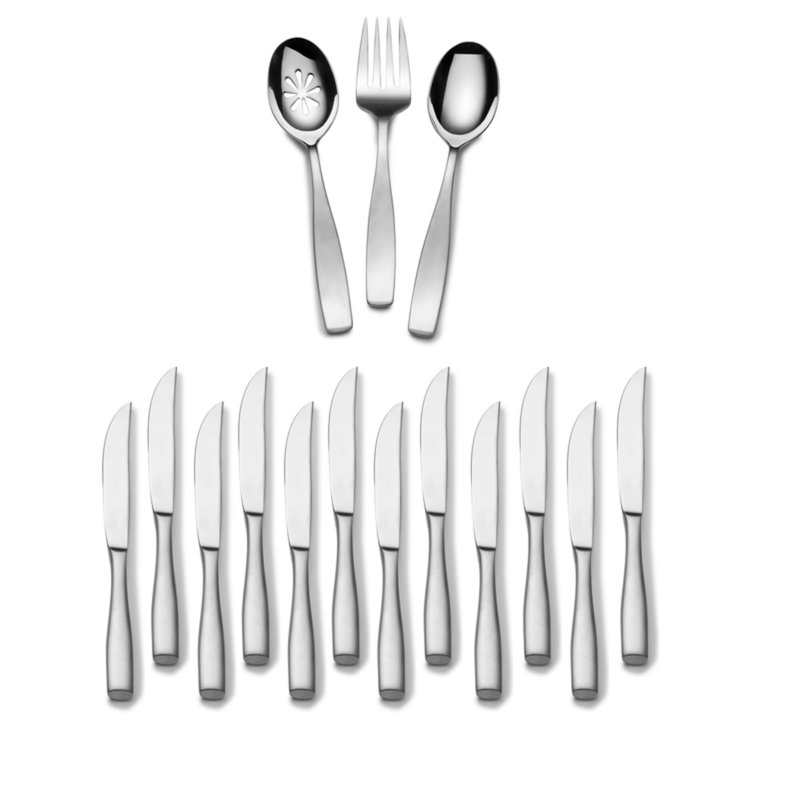 Satin Loft 75-Piece 18/10 Stainless Steel Flatware Set, Service for 12