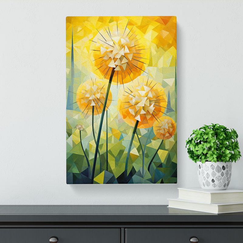 Dandelion Cubism No.2 - Print, 60cm H x 40cm W x 3cm D