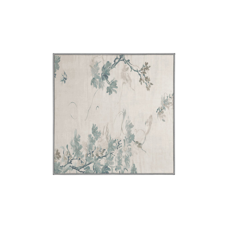 Machine Washable Gray Area Rug, Square 8'