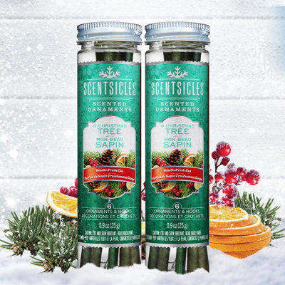 Scented Ornaments, 6ct Bottle, Fragrance-Infused Paper Sticks