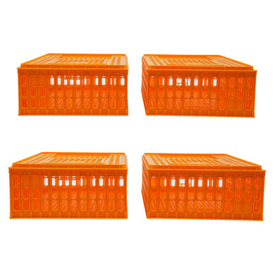 Plastic Chicken Transport Cage, Chicken Carrier, Basket Box For Poultry Chicken Bird Duck (4Pcs)