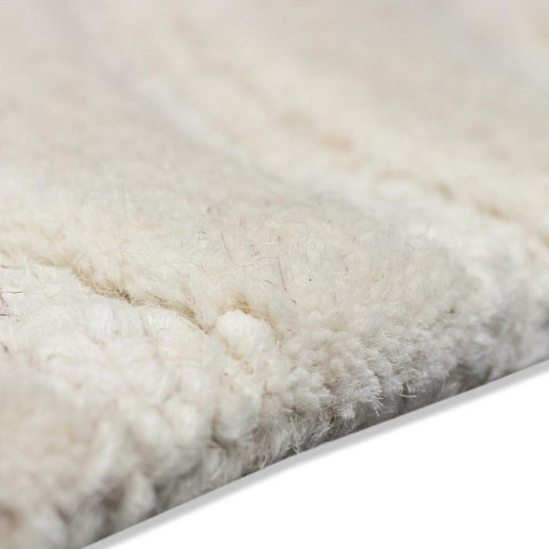 Tapis blanc cassé touffeté à la main Montreal, Rectangle 5 pi x 7 pi 6 po