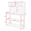 Banc d'extérieur en bois 65 po avec 4 tablettes, crochets latéraux et dispositif anti-chute 65 po-1545719910