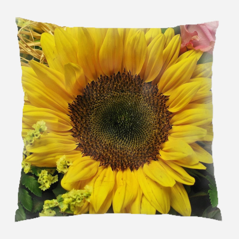 Coussin décoratif intérieur/extérieur tournesol