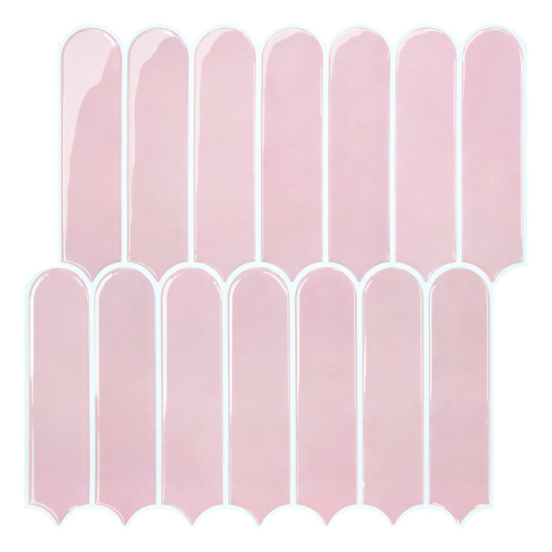 Carreaux de dosseret à écailles de poisson - motif plus épais 12 po x 12 po (ensemble de 10), Rosé