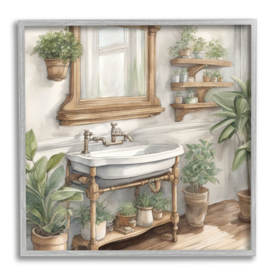 «Bathroom View With Plants» par Kim Allen