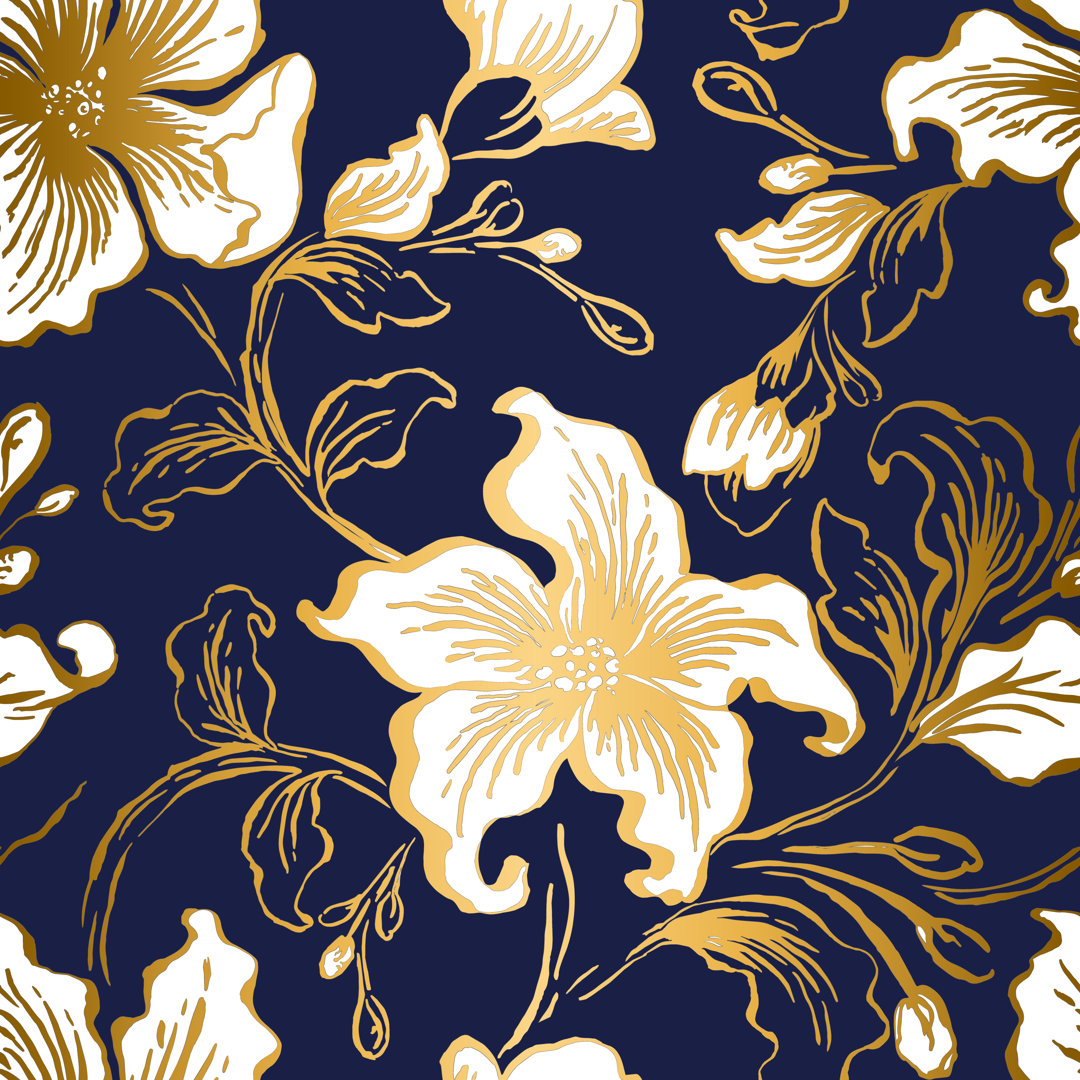 Floral Seamless Pattern von Anna Harcenco - Kunstdrucke auf Leinwand