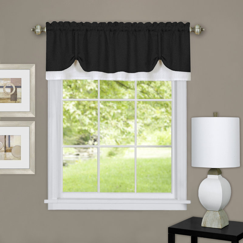 Cantonnière sur mesure 58 ", Noir / blanc