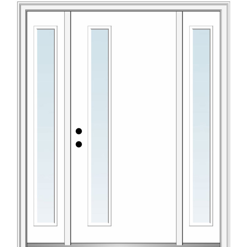 Portes d'entrée pré-fixées, Clair, Droite / vers l'intérieur, H 81,75 po x l 64,5 po x P 6,563 po