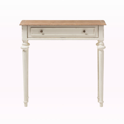 Tamsin Console Table With Weathered Oak and White Wash Distressed Finish in French Provincial Style