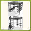 Grand lit mezzanine avec tablettes de rangement
