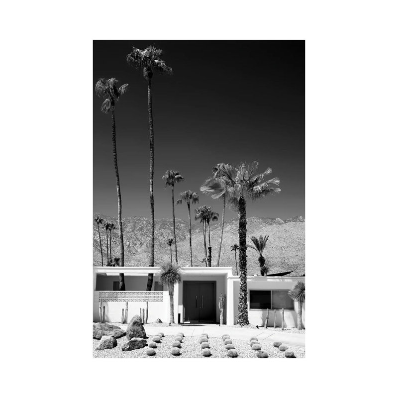 «Black California Series - Palm Springs Midcentury Modern» par Philippe Hugonnard - reproduction de photo sur toile tendue