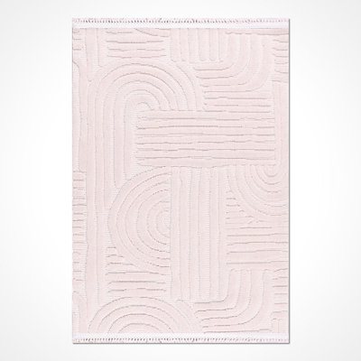 Modern Cream Machine Washable Non-Slip Area Rug