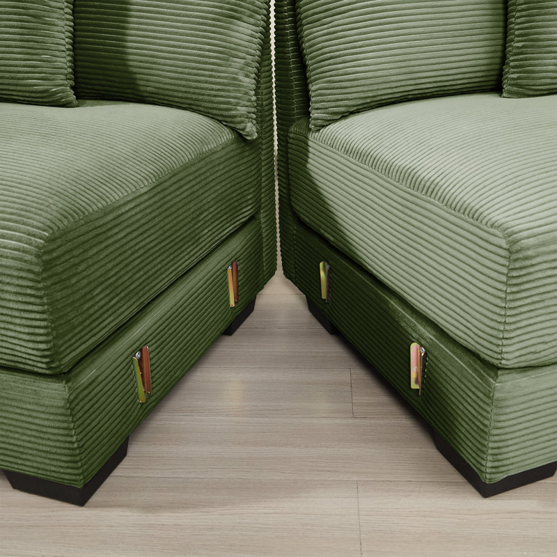 Canapé modulaire ergonomique en velours côtelé pour lire et se détendre dans le salon