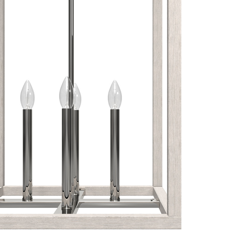 Hunter 18 Inch Squire Manor 4 Light Pendant Ceiling Light Fixture, 28" H x 18.25" W x 18.25" D, Chrome