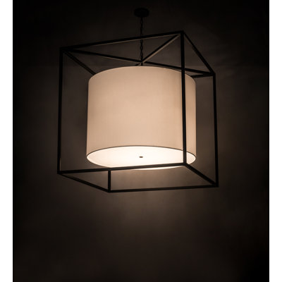 Luminaire suspendu carré 6 lumières Kitzi Cilindro