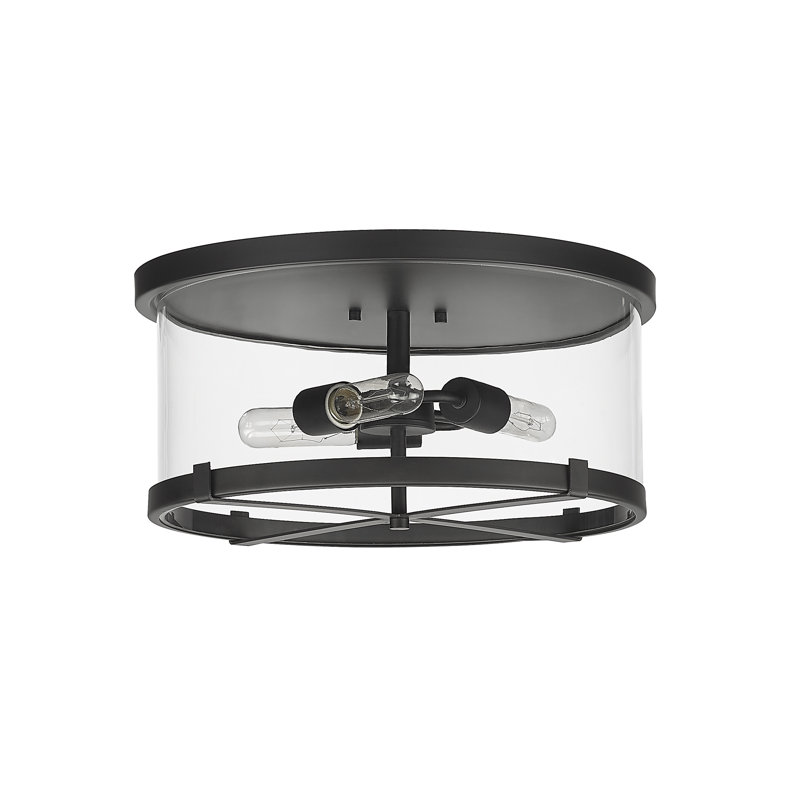 Mabe Glass Flush Mount, Matte Black