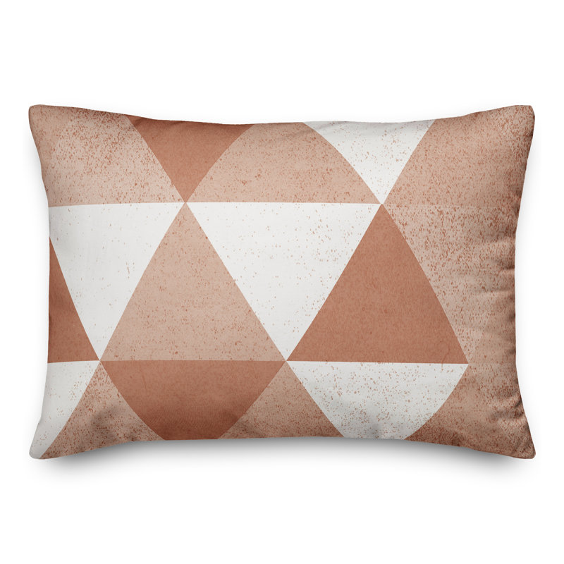  Coussin intérieur / extérieur géométrique, Géométrique 2, Orange / Rouge