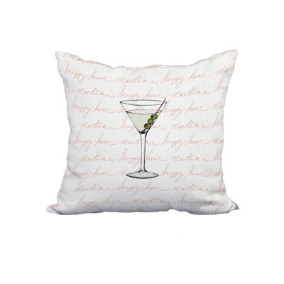 Martini Reversible Throw Pillow