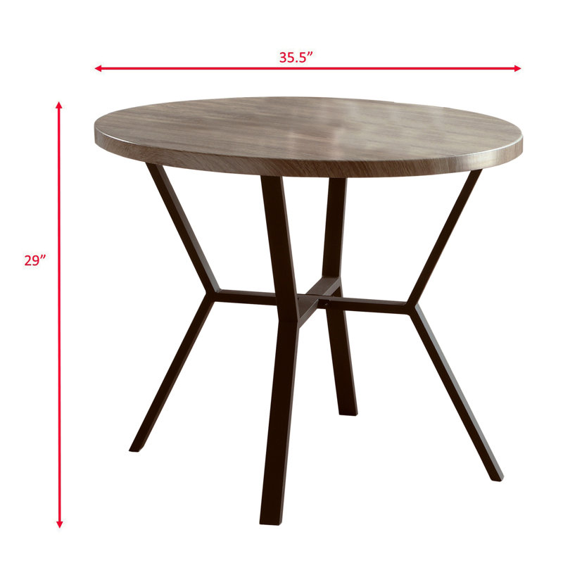 Ensemble de salle à manger 5 pièces en bois rustique avec un design contemporain et une fabrication durable
