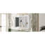 Armoire de rangement murale avec miroir et tablettes ouvertes-885887961