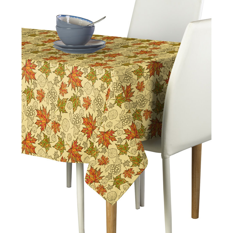 Engebretson Colorful Maple Leaves Tablecloth, 104" L x 60" W