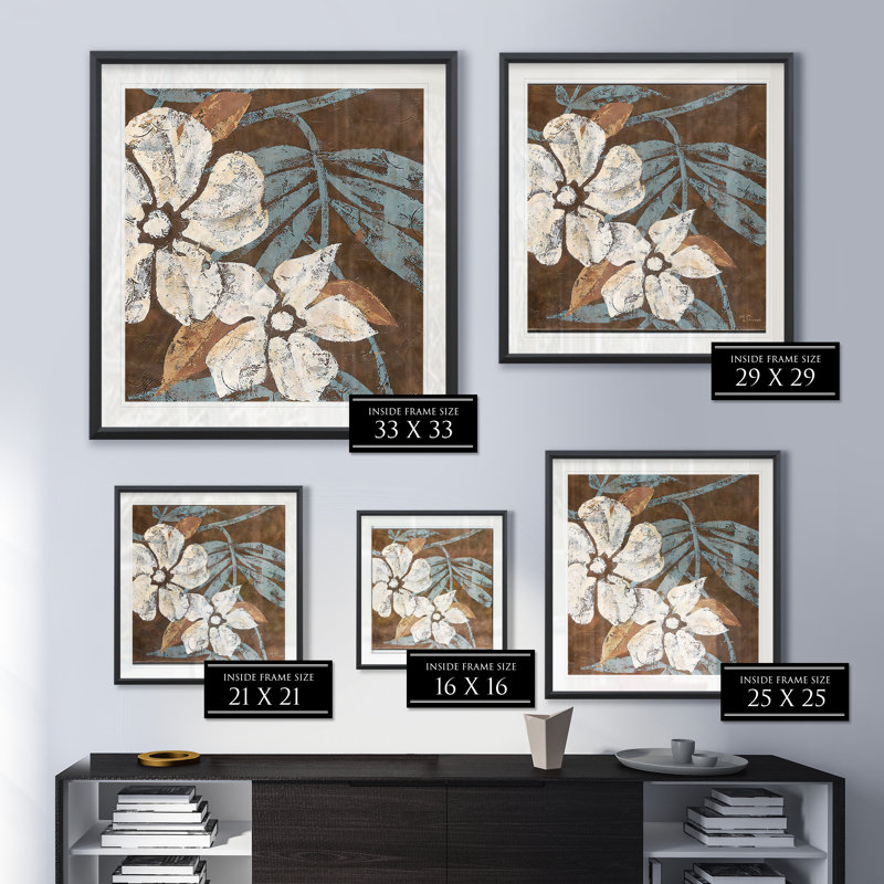 Fleurs sur chocolat I - reproduction de cadre photo, H 17,5 po x l 17,5 po x P 1,5 po