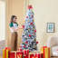 Christmas Tree 6.5ft Prelit Flocked Xmas Tree with 250 LED Lights 814 Tips