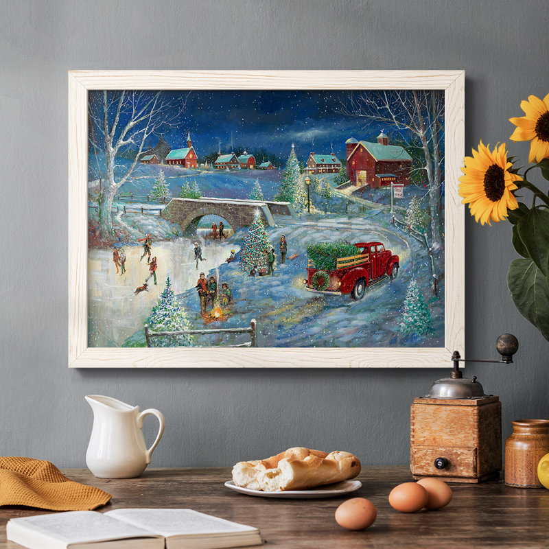 Souvenirs chaleureux des Fêtes, H 22 po x l 32 po x P 1,5 po, Blanc