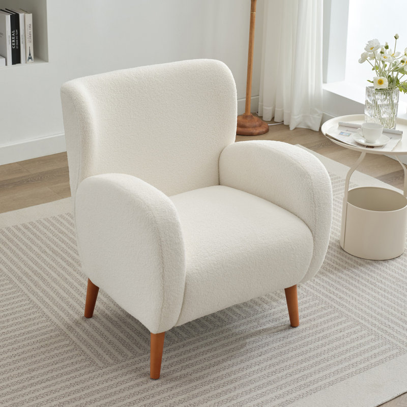 Chaise longue rembourrée Manhart, Tissu beige