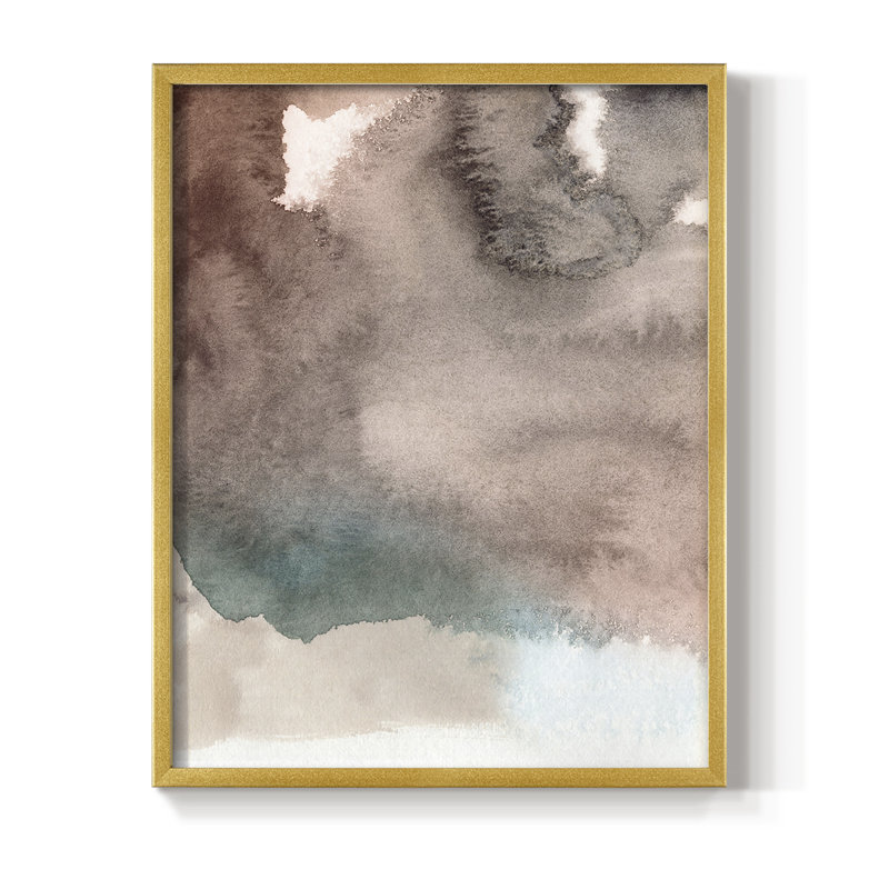 Red Ochre abstrait I, reproduction encadrée - bois massif, H 28 po x l 22 po