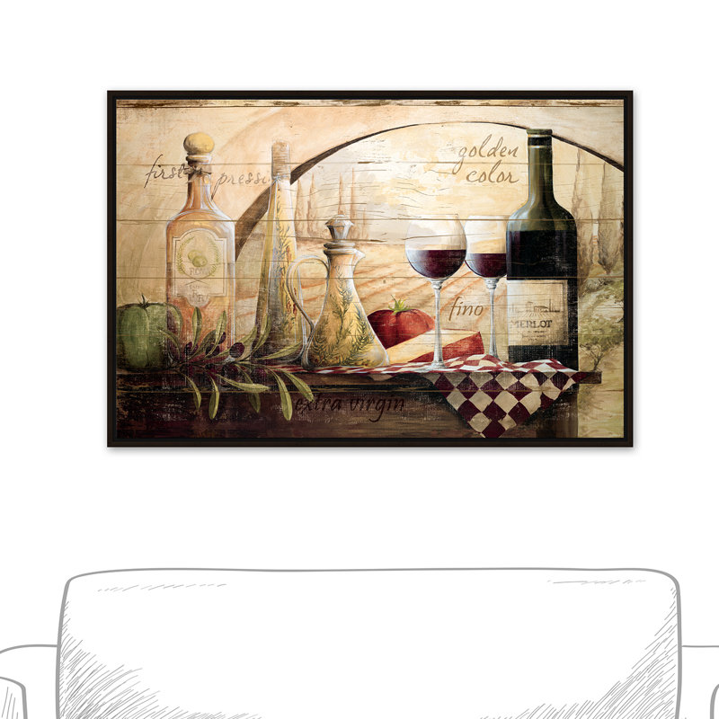 " Tuscan Vineyard Wine ", 32" H x 48" W, Framed Print, Framed
