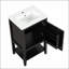 Meuble-lavabo de 20 po avec lavabo, armoire de salle de bain avec porte à fermeture douce, support de rangement et tablette ouverte, noir