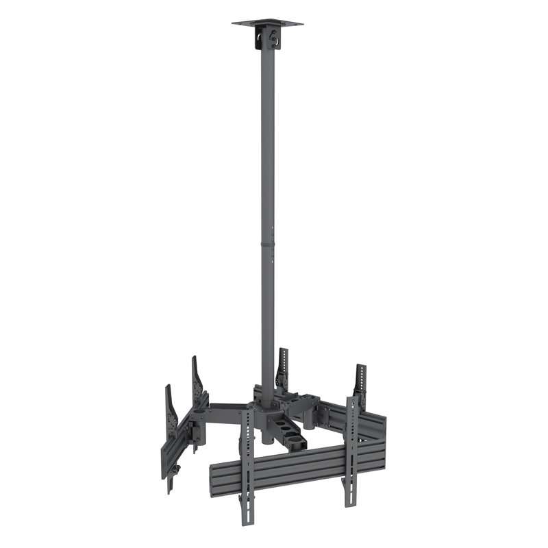 Support de plafond télé à écran triple réglable Mount-It | Support de plafond multi-écrans de qualité commerciale