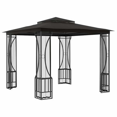 Abri de jardin avec filet 9,8 x 9,8 x 8,7 pi Anthracite